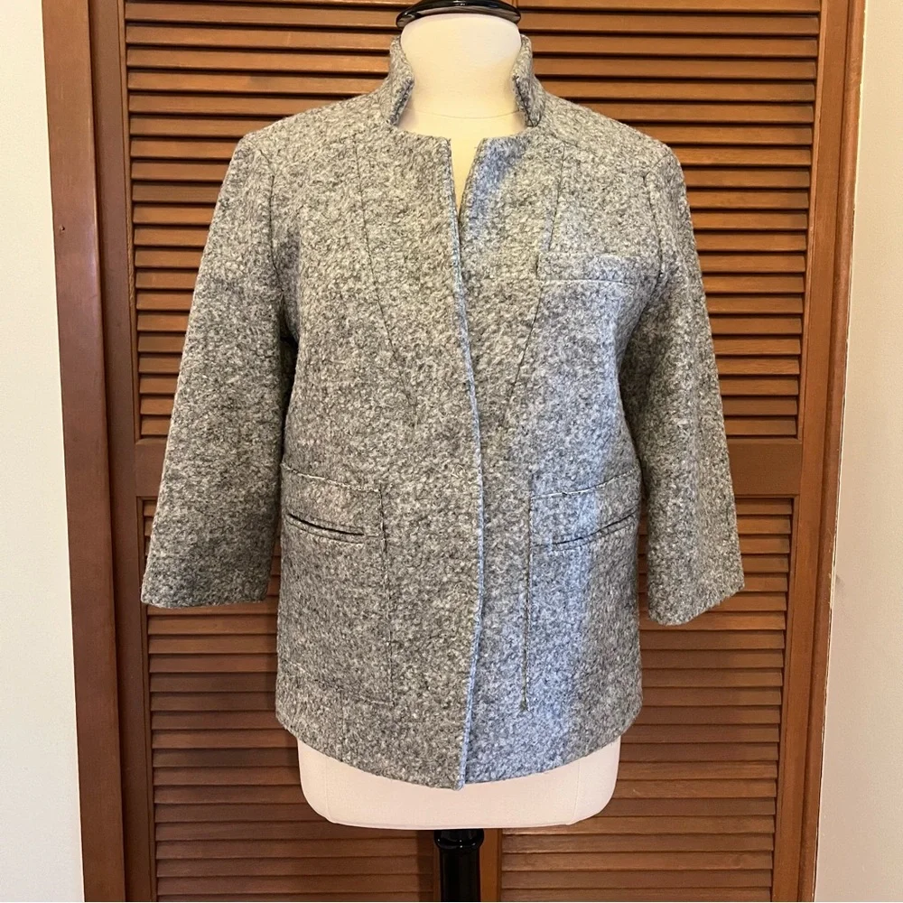 J. Crew Collection virgin wool Women's Gray Jacket 8